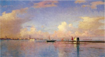  Venise Art - Coucher de soleil sur le Grand Canal Venise paysage luminisme William Stanley Haseltine